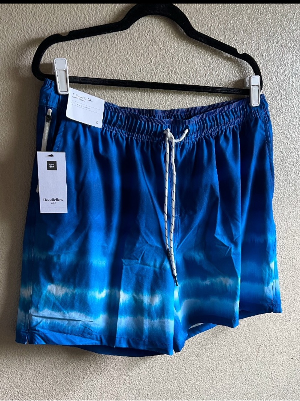 Goodfellow and Co Mens Blue Ombre Swim Shorts 7 with liner size Large